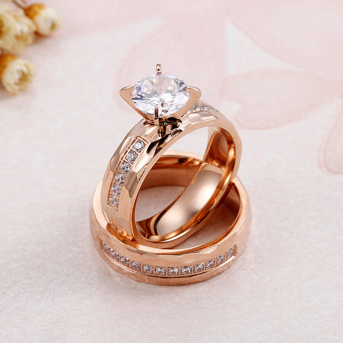 Wholesale Titanium Steel Couple Rings with Hammered Texture Fashion Jewelry Accessory