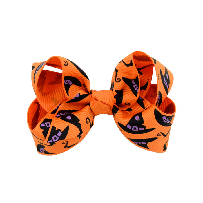 Wholesale Halloween Polyester Milk Pattern Fabric Bow Hairpin JDC-HC-Xiane017