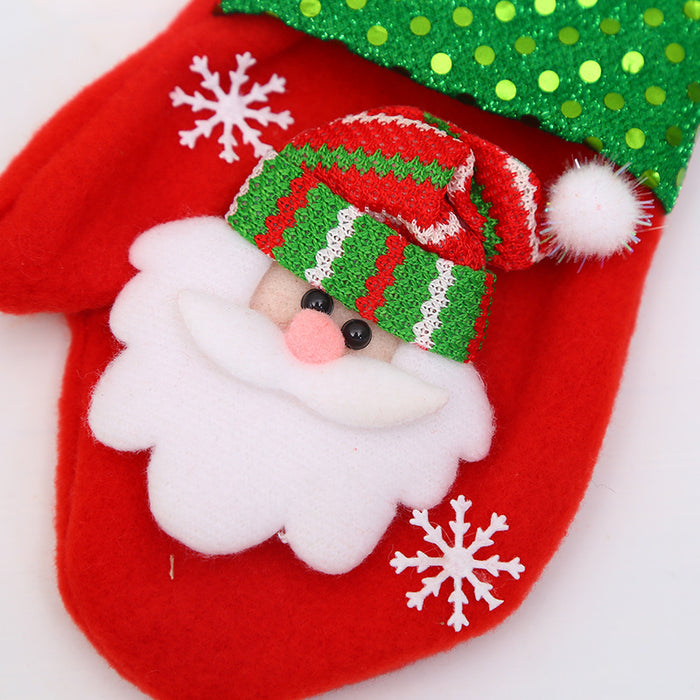 Wholesale Christmas Gloves Knife and Fork Set Children' s Candy Gift Bag Christmas Tree Pendant Restaurant Desktop Tableware Clearance