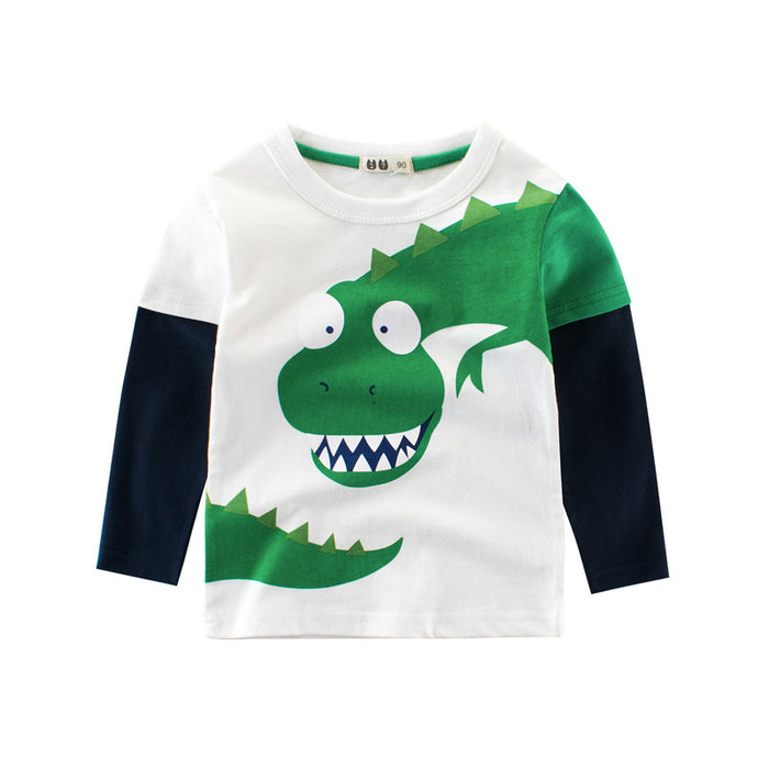 Wholesale Children's Clothing Spring New Products Boys' T-shirts Dinosaur Baby Tops Children's Base Shirts JDC-CTS-SXZB009