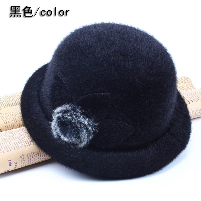 Wholesale Imitation Mink Fur Full Roll Bucket Hat Small Hat JDC-FH-DG013