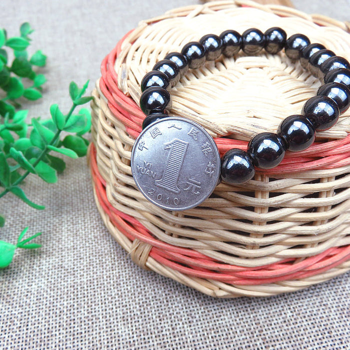 Wholesale Black gMagnetic Beaded Bracelet,  Geometry Design,  Unisex Gift