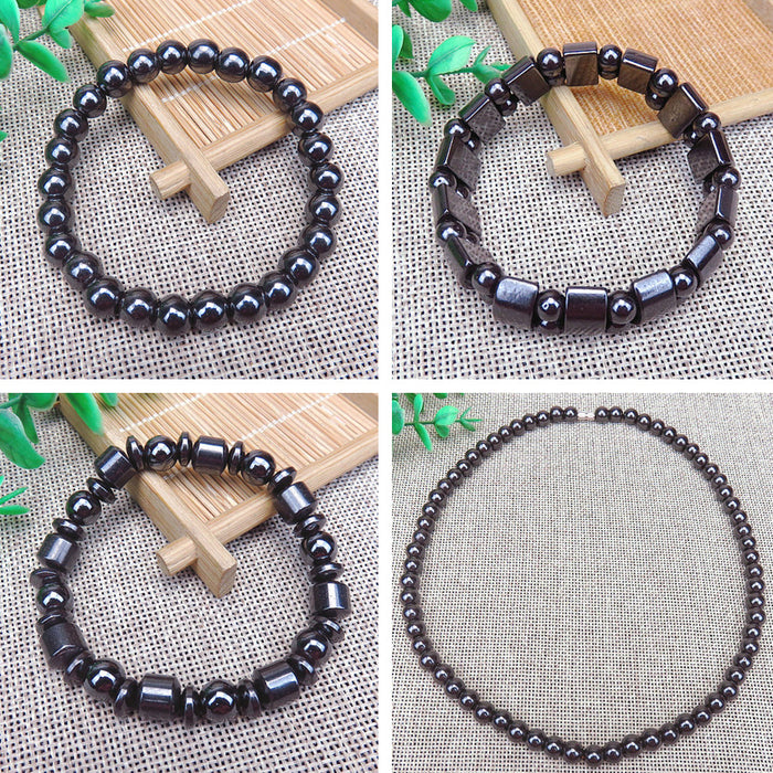 Wholesale Black gMagnetic Beaded Bracelet,  Geometry Design,  Unisex Gift