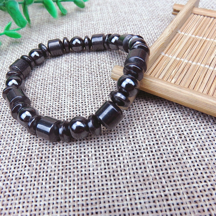 Wholesale Black gMagnetic Beaded Bracelet,  Geometry Design,  Unisex Gift