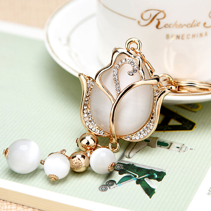 Wholesale Car keychain creative bag pendant metal keychain ring