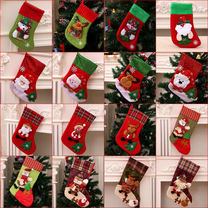 Wholesale Christmas Stockings Christmas Gift Bag Christmas Small Stockings Pendant Christmas Tree Hanging Ornament Bag
