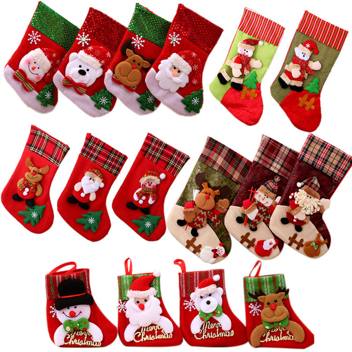 Wholesale Christmas Stockings Christmas Gift Bag Christmas Small Stockings Pendant Christmas Tree Hanging Ornament Bag