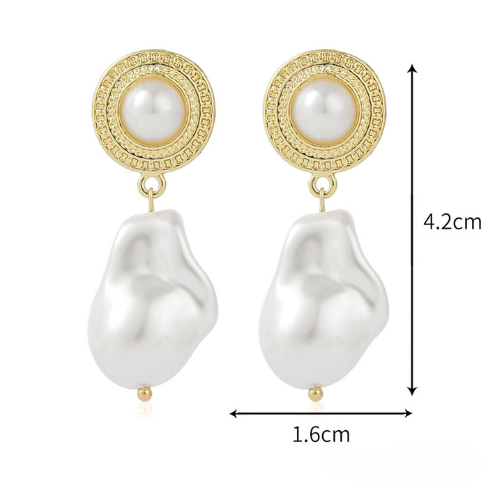 Wholesale Irregular Long Pearl Earrings JDC-ES-ManY052