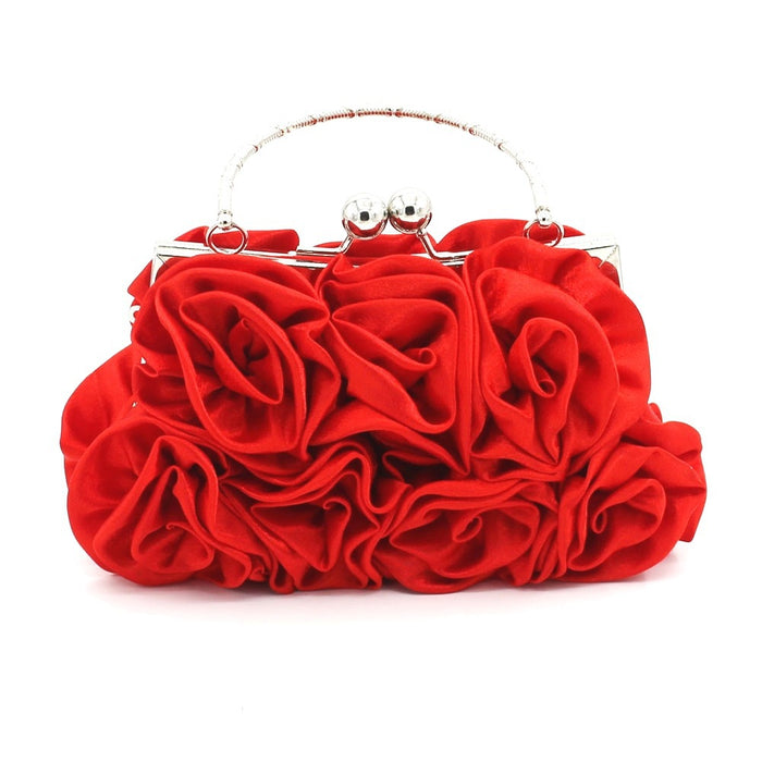 Wholesale Satin Flower Rose Cloth Bag Evening Bag JDC-HD-ShengTian002