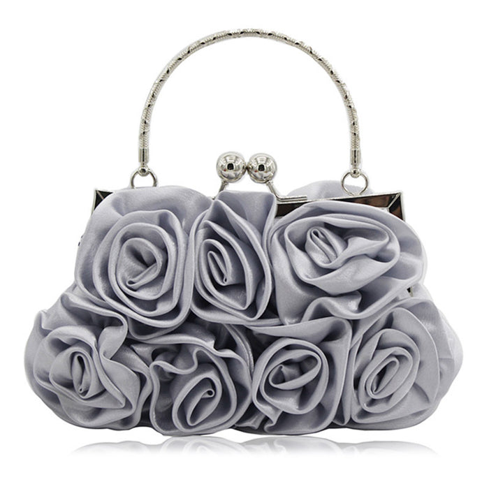 Wholesale Satin Flower Rose Cloth Bag Evening Bag JDC-HD-ShengTian002