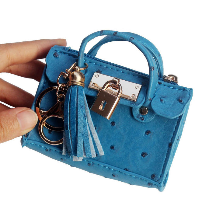 Wholesale Fashion Tassel Handheld Zero Wallet Ostrich Pattern Keybag Mini Handbag JDC-WT-QW005