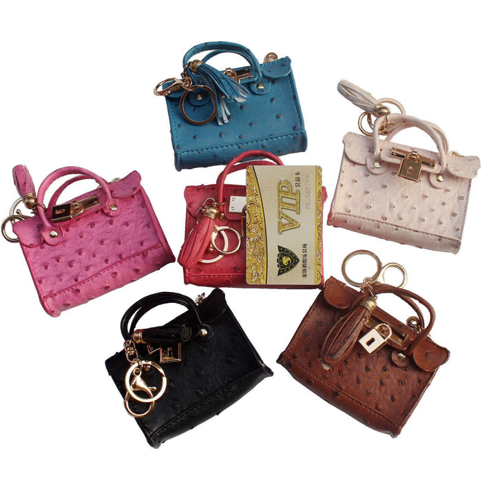 Wholesale Fashion Tassel Handheld Zero Wallet Ostrich Pattern Keybag Mini Handbag JDC-WT-QW005