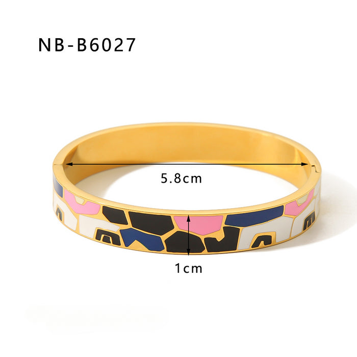 Wholesale Stainless Steel 18k Gold Plated Colorful Bracelet JDC-BT-XiongYue001