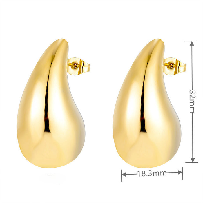 Wholesale C-shaped Teardrop Stainless Steel Earrings JDC-ES-ChunLing002