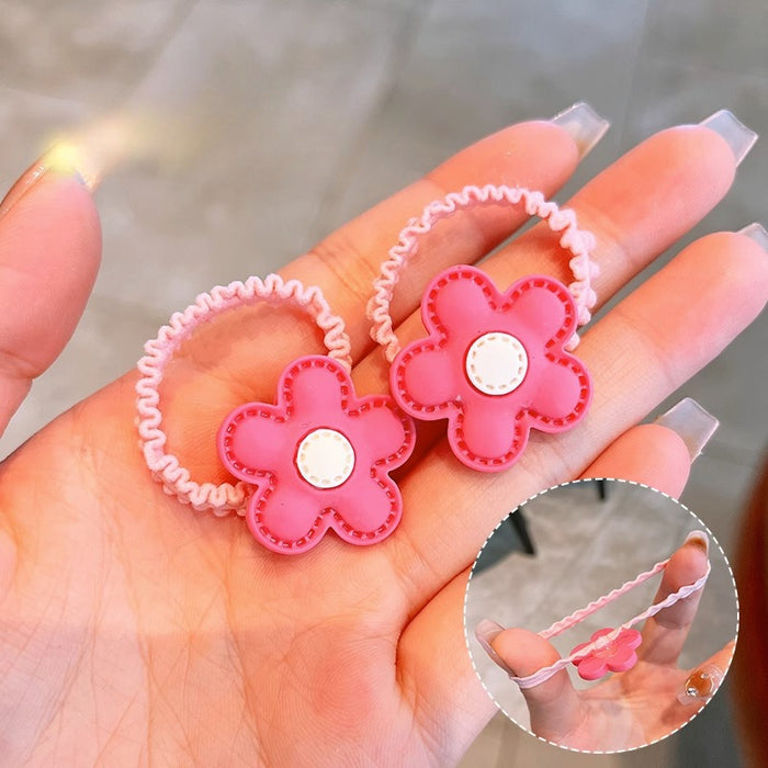 Wholesale Hair Tie Loops for Girls Strawberry Bear Hair Accessories Rubber Bands Children's Cartoon Hair Ropes JDC-HS-FX001