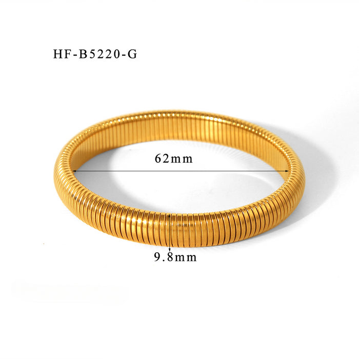 Wholesale Wide Edge Stainless Steel Elastic Bracelet JDC-BT-ChengBing003