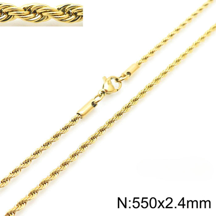 Wholesale 2pc Titanium Steel Twist Chain JDC-BT-KaLun002