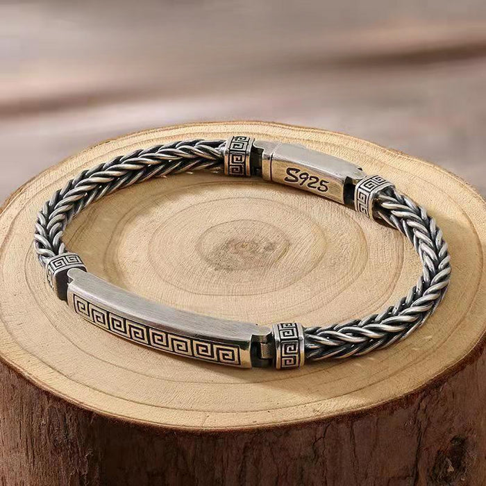 Wholesale Copper Interlocking Silver Plated Braided Men's Bracelet JDC-BT-XiangX002