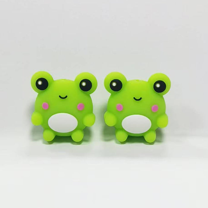 Wholesale 10pcs Cartoon Silicone Frog 3d Focal Beads JDC-BDS-ShunJiahao002