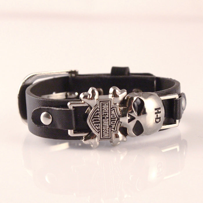 Wholesale Leather Skull Vintage Men Bracelet JDC-BT-JiaXiang001