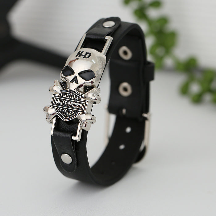 Wholesale Leather Skull Vintage Men Bracelet JDC-BT-JiaXiang001