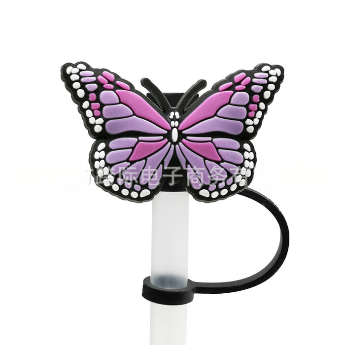 Wholesale 10pcs Silicone Butterfly Style Straw Cover JDC-SCR-KuaJ009