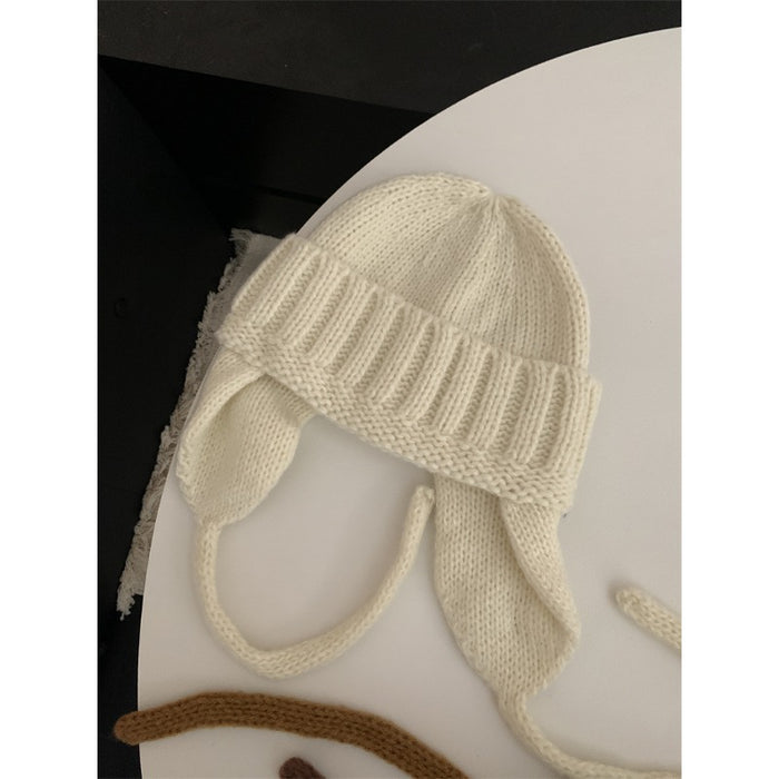 Wholesale Cotton Solid Color Ear Protection Knitted Yarn Cap JDC-FH-Qiany002