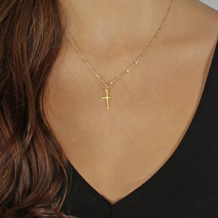 Wholesale Jewelry Cross Pendant Necklace Clavicle Chain Long Pendant Necklace