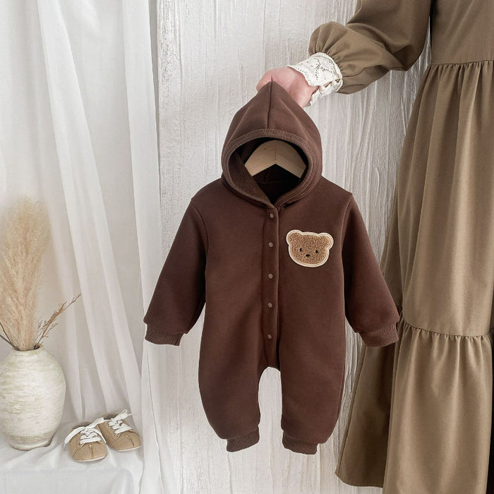 Wholesale Autumn and Winter Baby Jumpsuit Thick Fleece Bear Crawling Clothes JDC-BC-WeiNiS019