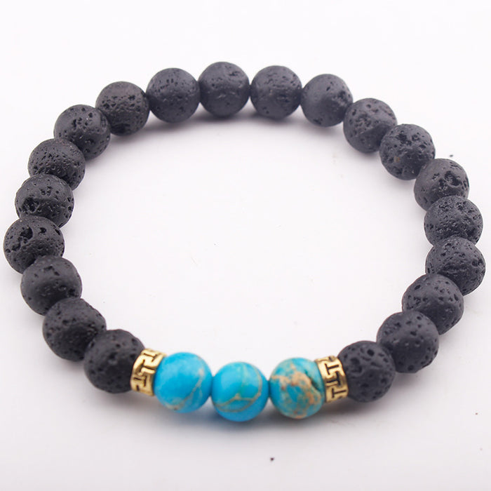 Wholesale Natural stone volcanic stone emperor stone turquoise bracelet