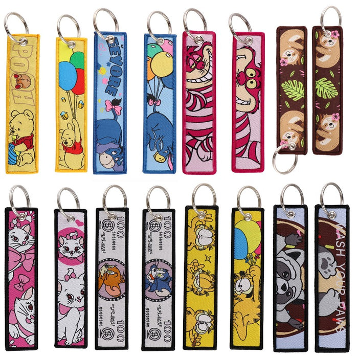 Wholesale Cartoon Cute Capybara Animal Woven Label Lanyard Keychain JDC-KC-KKX005