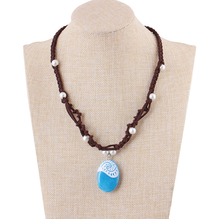 Wholesale Handmade pearl necklace luminous pendant