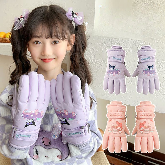 Wholesale Children's Ski Gloves Winter Baby Cute Warm Plus Velvet Thickened Boys and Girls Playing Snow Waterproof JDC-GS-Zaix001