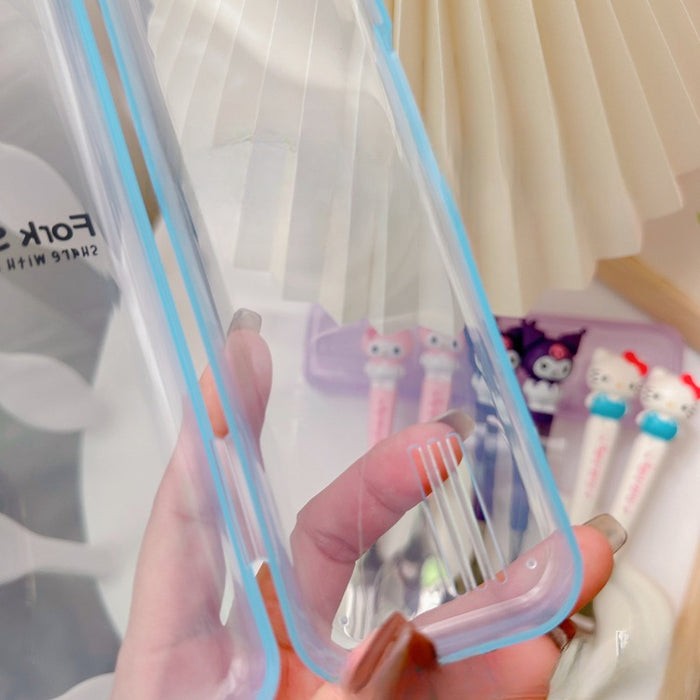 Wholesale Children's Stainless Steel Portable Tableware Set with Silicone Handle JDC-SN-CXR001