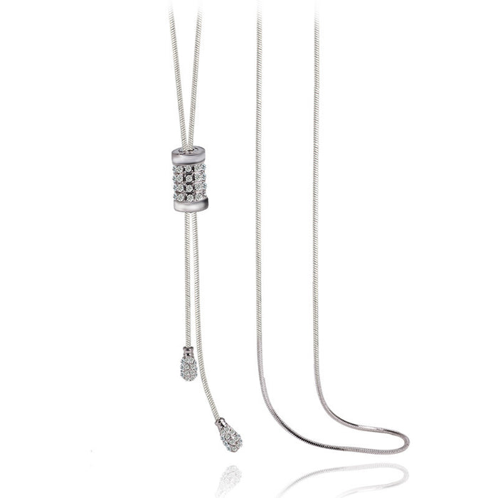 Wholesale Chain Diamond Roller Pendant Necklace Women's Clothes Joker Accessories