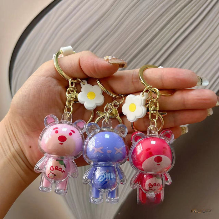 Wholesale 2PCS Creative Strawberry Bear Plastic Keychains JDC-KC-Aobang006