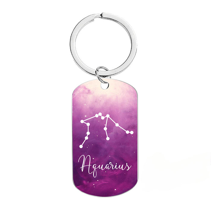 Wholesale 12 Constellations Metal Keychains JDC-KC-GangGu056