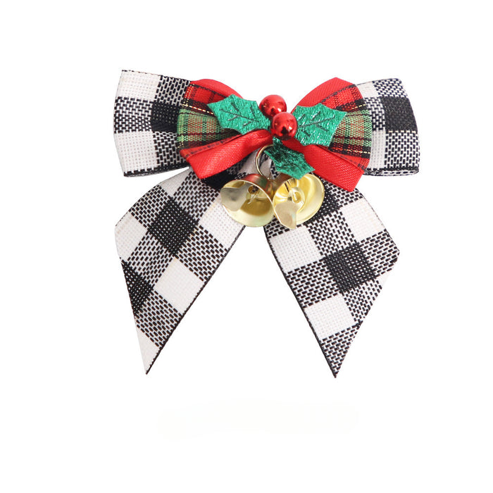 Wholesale Christmas Linen Bow Christmas Tree Ornament Gift Box Decoration JDC-DCN-ZHHAO001