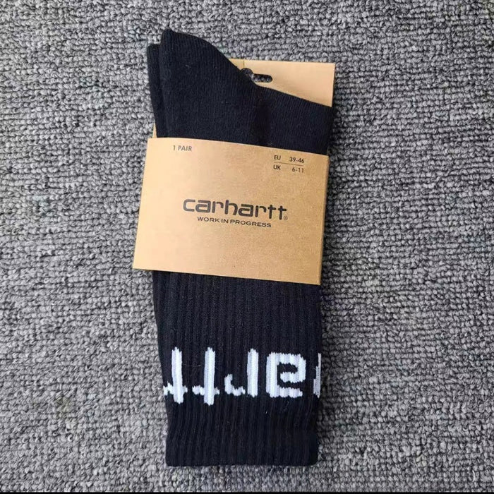 Wholesale Cotton Carhartt Terry Sole Embroidery Black and White Socks JDC-SK-Kuos005