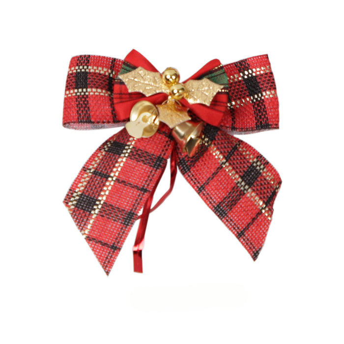 Wholesale Christmas Linen Bow Christmas Tree Ornament Gift Box Decoration JDC-DCN-ZHHAO001