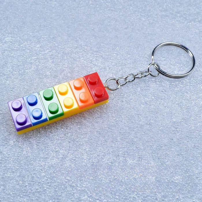 Wholesale Rainbow Building Blocks Plastic Keychain JDC-KC-Maih002