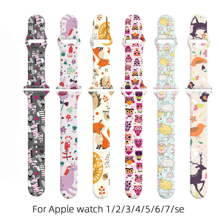 Wholesale Printed Silicone Watch Strap Wrist Strap JDC-WD-NuoQi080