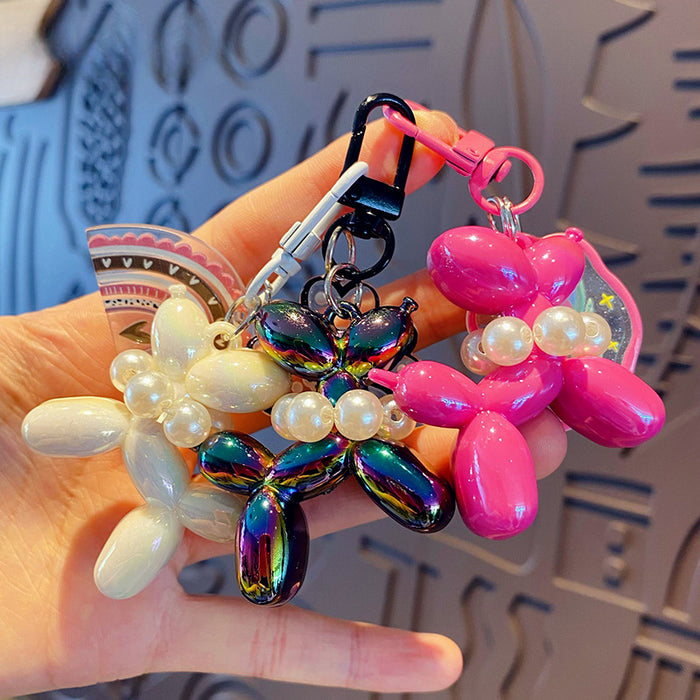 Wholesale Acrylic Beaded Bubble Puppy Keychain JDC-KC-BaiM089