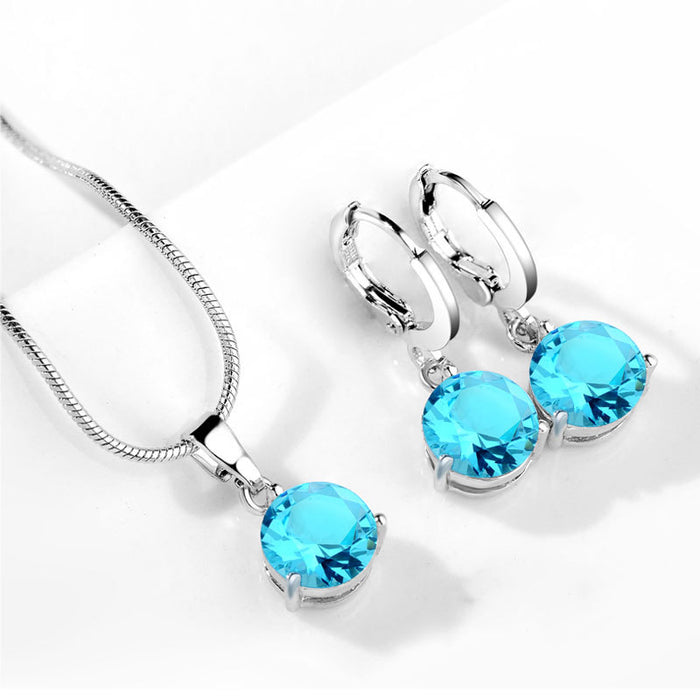 Wholesale Water droplet jewelry set zircon jewelry necklace earrings jewelry wholesale