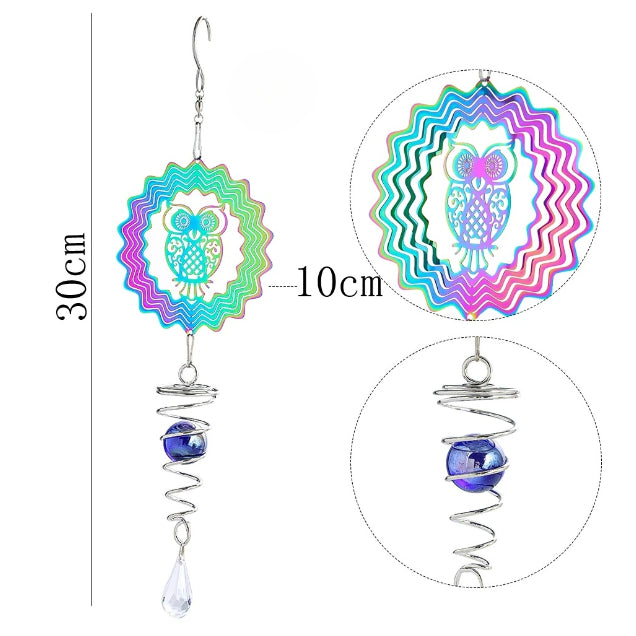 Wholesale 3D Rotating Gradient Color Tree of Life Stainless Steel Wind Chime JDC-DS-CanChen007