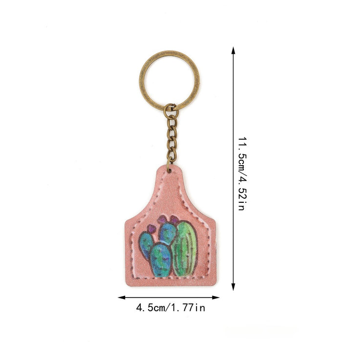 Wholesale Western Farm Style Cactus Horse Head Wooden Keychain JDC-KC-YiTian013