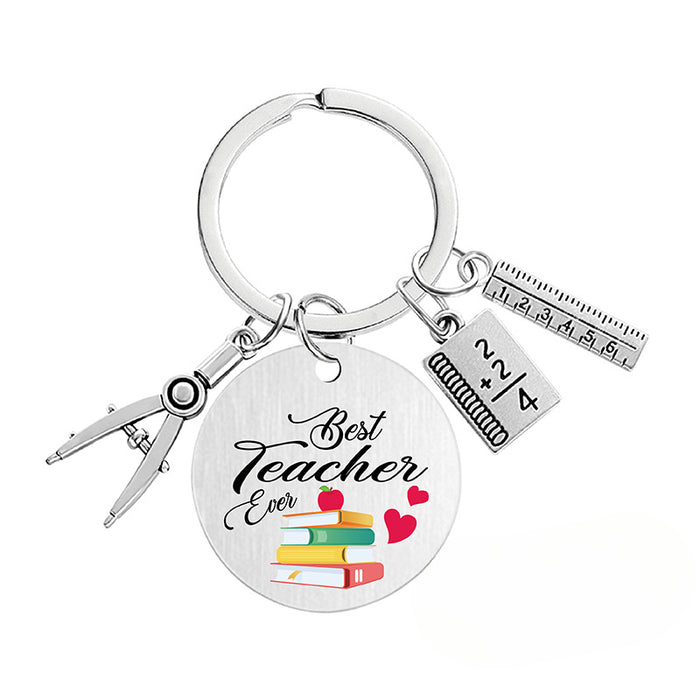 Wholesale Teacher's Day Metal Engraving Keychains JDC-KC-GangGu054