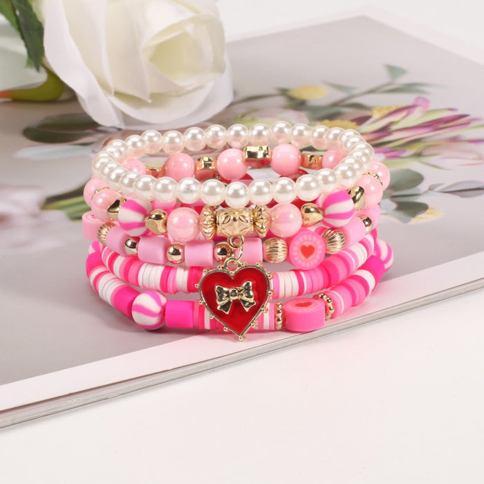 Wholesale Valentine's Day Love 520 Pendant Polymer Clay Artificial Crystal Bracelet JDC-BT-Xiny047