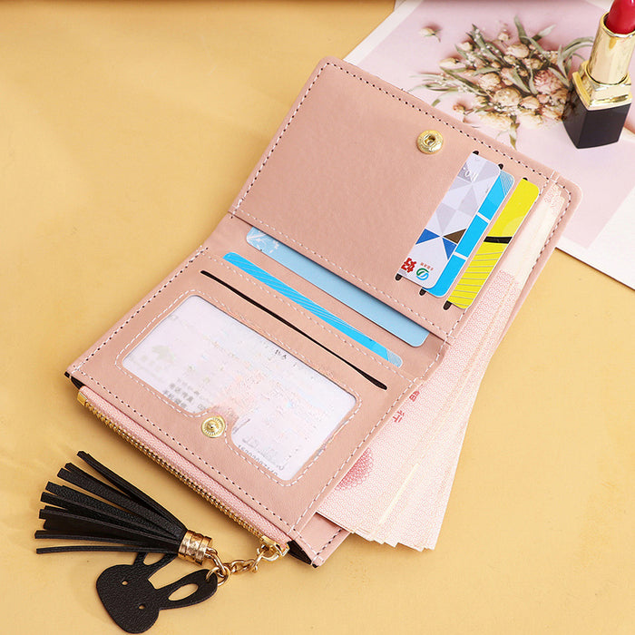 Wholesale Short Zipper Stitching Contrast Color Wallet JDC-WT-Haok002