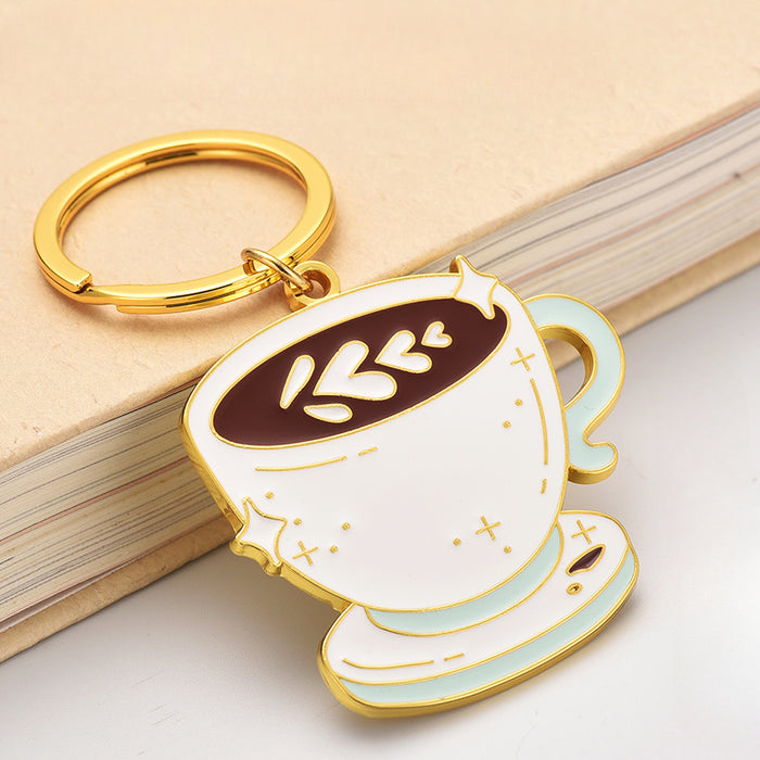 Wholesale Zinc Alloy Coffee Glue Keychain JDC-KC-XunX023